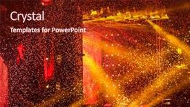  Presentation with colorful celebration - PPT theme enhanced with celebration background - confetti at concert background and a tawny brown colored foreground