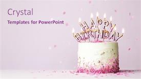  Presentation with birthday celebration - Presentation theme consisting of celebration-birthday-cake-with-pink background and a sky blue colored foreground
