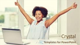  Presentation with technology education - Amazing theme having celebration black - education business success gesture backdrop and a cream colored foreground