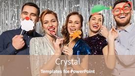  Presentation with christmas party - Amazing presentation design having celebration-christmas-and-holiday-concept backdrop and a coral colored foreground