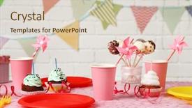  Presentation with children birthday - Audience pleasing presentation theme consisting of celebration colourful - prepared birthday table for children backdrop and a  colored foreground