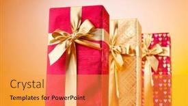  Presentation with colorful celebration - Theme with celebration-concept-gift-box-against background and a yellow colored foreground