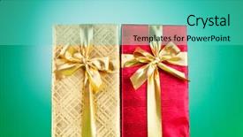  Presentation with colorful celebration - Presentation theme consisting of celebration concept - gift box background and a seafoam green colored foreground