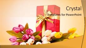  Presentation with tulip - Slides enhanced with celebration concept - gift box background and a lemonade colored foreground
