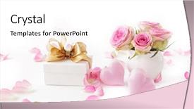  Presentation with kindergarden annual day celebration - Audience pleasing slides consisting of celebration day gift and flower backdrop and a  colored foreground