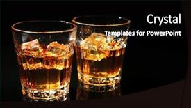  Presentation with whisky - Audience pleasing PPT theme consisting of celebration elit - glasses of whisky on dark backdrop and a black colored foreground