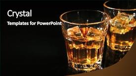  Presentation with whisky - Cool new presentation theme with celebration elit - glasses of whisky on dark backdrop and a black colored foreground
