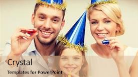  Presentation with birthday celebration mother - Beautiful PPT theme featuring celebration family holidays and birthday backdrop and a coral colored foreground