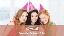  Presentation with bachelorette - Slide deck featuring celebration friends bachelorette party birthday concept - three smiling women in pink hats having fun with smartphone photo camera background and a coral colored foreground