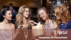  Presentation with birthday celebration - PPT layouts enhanced with celebration friends bachelorette party birthday background and a tawny brown colored foreground