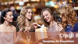  Presentation with birthday celebration - Colorful presentation theme enhanced with celebration friends bachelorette party birthday backdrop and a red colored foreground