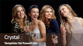  Presentation with bachelorette - Presentation theme having celebration friends bachelorette party background and a tawny brown colored foreground