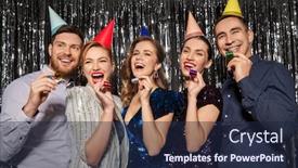  Presentation with birthday celebration - Presentation design having celebration-fun-and-holidays-concept background and a navy blue colored foreground