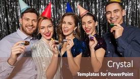  Presentation with birthday celebration - Theme with celebration-fun-and-holidays-concept background and a coral colored foreground