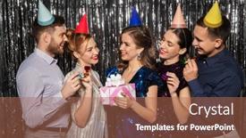  Presentation with birthday celebration - Audience pleasing PPT theme consisting of celebration-fun-and-holidays-concept backdrop and a coral colored foreground