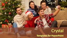  Presentation with happy holidays - Presentation theme having tradition picture - celebration and holidays concept background and a tawny brown colored foreground