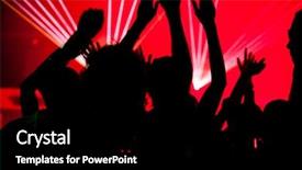  Presentation with dancing silhouettes - Beautiful theme featuring celebration in a disco club backdrop and a black colored foreground