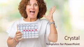  Presentation with holding hands - Slides featuring celebration month - middle ager senior woman holding background and a  colored foreground