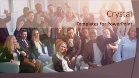  Presentation with team celebration - Slide deck with celebration-of-business-team background and a lemonade colored foreground