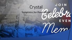  Presentation with memorial service - Amazing slide deck having celebration of memorial day backdrop and a light gray colored foreground