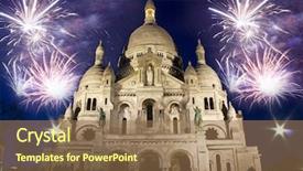  Presentation with paris france - Beautiful presentation theme featuring celebration of the new year backdrop and a coral colored foreground