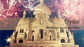  Presentation with paris france - PPT theme with celebration of the new year background and a coral colored foreground