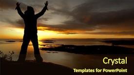  Presentation with celebration - Theme having celebration-on-the-ocean-coast background and a wine colored foreground