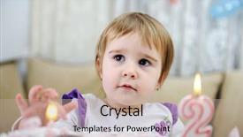  Presentation with baby celebration - Slides enhanced with celebration one year - baby background and a coral colored foreground