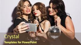  Presentation with disco balls - Beautiful theme featuring celebration-party-and-emotion-concept backdrop and a tawny brown colored foreground