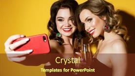  Presentation with two black women - Beautiful presentation design featuring celebration-party-and-people-concept backdrop and a tawny brown colored foreground