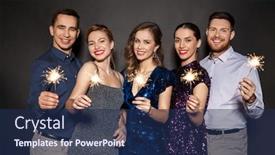  Presentation with black people - Colorful presentation theme enhanced with celebration-people-and-holiday-style backdrop and a navy blue colored foreground