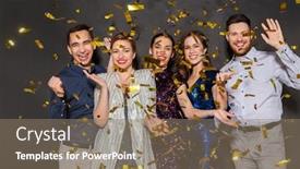  Presentation with black people - Audience pleasing slide set consisting of celebration-people-and-holidays-concept backdrop and a coral colored foreground