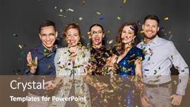  Presentation with black people - Audience pleasing presentation design consisting of celebration-people-and-holidays-concept backdrop and a coral colored foreground