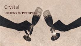  Presentation with celebration - Presentation theme featuring celebration-shades-and-silhouette-concept background and a soft green colored foreground