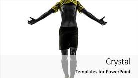  Presentation with football - PPT theme enhanced with flag of kaluga russia with a vintage and old look background and a violet colored foreground