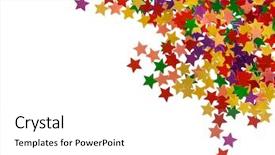  Presentation with pattern - Presentation theme enhanced with celebration staar - mulicolored stars pattern - isolated background and a white colored foreground
