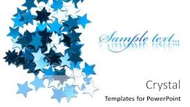  Presentation with celebration - Colorful presentation enhanced with celebration stars on white background backdrop and a white colored foreground