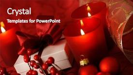  Presentation with christmas candles - Presentation theme enhanced with celebration table - christmas greeting card background and a crimson colored foreground