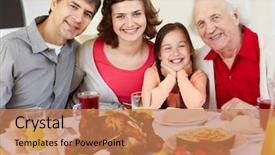  Presentation with happy thanksgiving - Colorful presentation design enhanced with celebration table on thanksgiving day backdrop and a  colored foreground