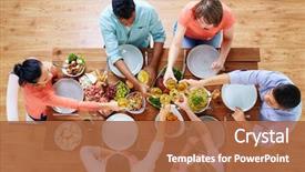  Presentation with thanksgiving dinner - Slide deck consisting of celebration thanksgiving day eating background and a red colored foreground