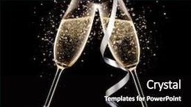  Presentation with champagne - PPT theme consisting of celebration theme glasses of champagne background and a black colored foreground