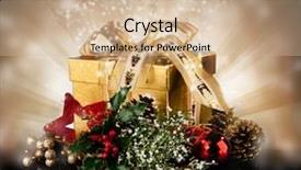  Presentation with gift - Theme featuring happy birthday - celebration theme with christmas gift background and a soft green colored foreground