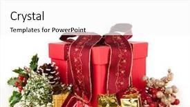  Presentation with theme - Colorful theme enhanced with celebration theme with christmas gift backdrop and a  colored foreground