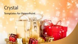  Presentation with gifs christmas - Cool new slide set with celebration theme with christmas gifts backdrop and a blonde colored foreground