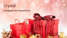  Presentation with gifts - Audience pleasing slides consisting of celebration theme with christmas gifts backdrop and a lemonade colored foreground