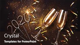 Presentation with flutes - Presentation consisting of celebration-toast-with-champagne-two background and a wine colored foreground