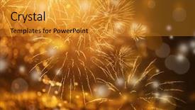  Presentation with fireworks on chinese new year - Cool new theme with celebrations light - fireworks at new year backdrop and a gold colored foreground