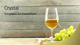  Presentation with wine green - PPT theme with celebrations light - glass of white wine background and a light gray colored foreground