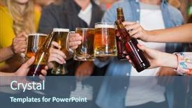  Presentation with toasting - Slide deck enhanced with celebratory - close up of friends toasting background and a ocean colored foreground