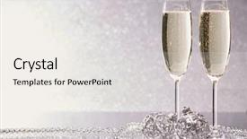  Presentation with new year - Colorful PPT theme enhanced with celebratory - two glasses with champange backdrop and a white colored foreground